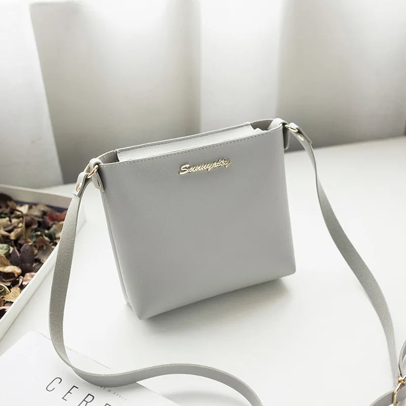 Fashion Solid Color Shoulder Bag Women Crossbody Bags Women PU Leather Woven Bag Mobile Phone Purse Mini Handbags hand bag light gray Mini(Max Length<20cm) CHINA