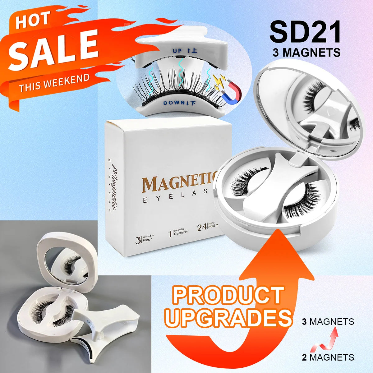 Yiernuo Magnetic false eyelashes integrated box new glue-free false eyelashes kit NEW SD21 CHINA