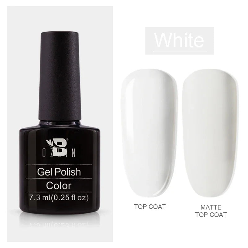 AWStorG15ml 2 IN 1 Crystal Top Coat Transparent Soak Off UV LED Nails Art Manicure Gel Nail Polish Varnishes Primer Function Gel white