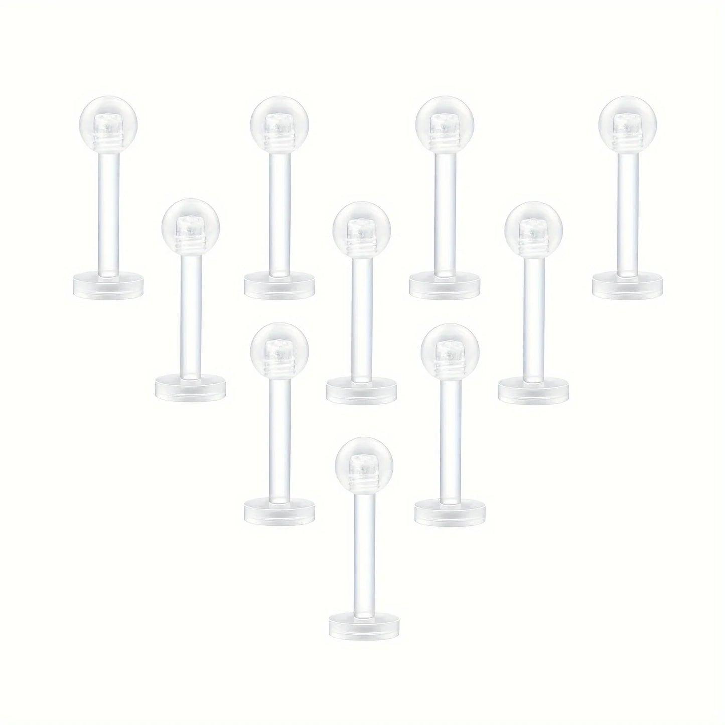 10~20pcs/Set Transparent Acrylic Bioflex Tragus Retainer Lip Studs Ear Helix Earring 6mm 8mm 10mm 12mm Body Piercing Jewelry Badiee Stylez