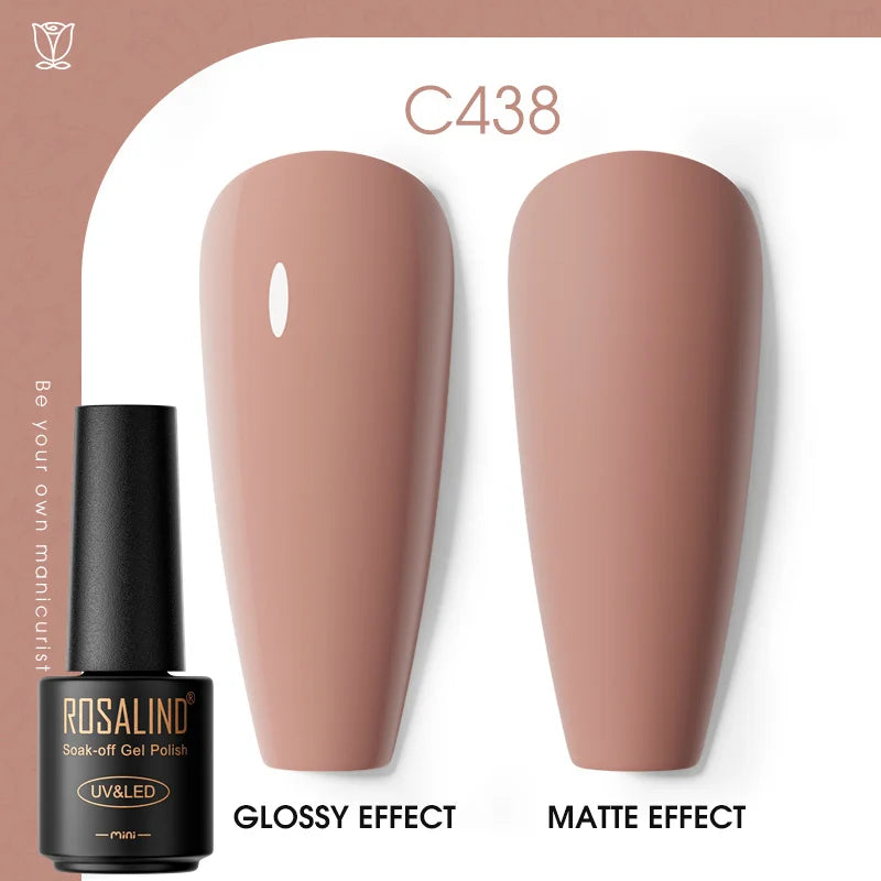 ROSALIND Hot-sale Bottle Gel Nail Polish Vernis Semi Permanent Primer Top Coat Bright Classic For Nail Art Design LED/UV Lamp C438