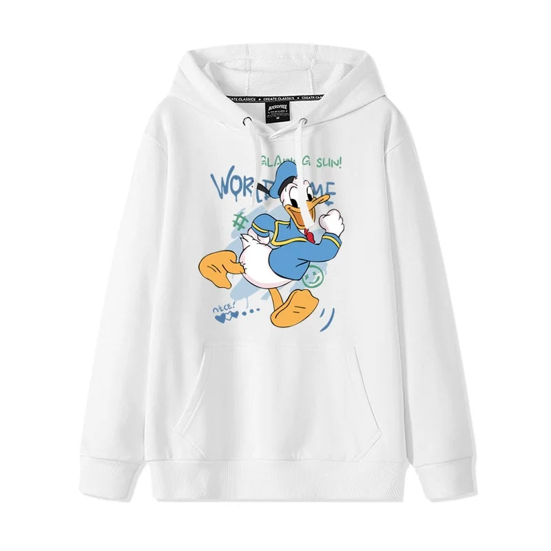 Donald Duck print pattern hooded men's and women's hoodies, trendy loose casual couple hoodies, hooded jacket, multiple colors 1