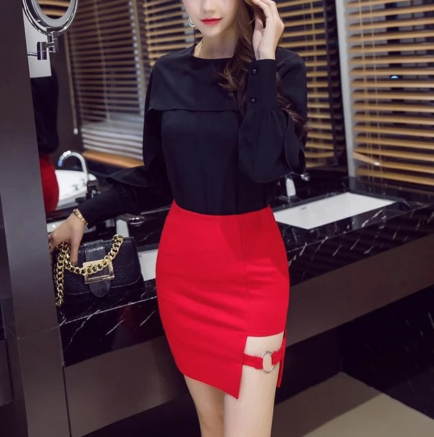 Versatile Irregular Plus Size Bodycon Skirts Sexy Hollow Out Bandage Skirt Harajuku Mini Skirt Summer High Waist Pencil Skirts