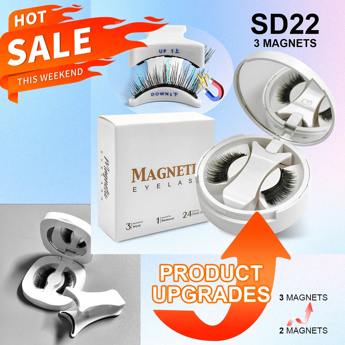 Yiernuo Magnetic false eyelashes integrated box new glue-free false eyelashes kit NEW SD22 CHINA