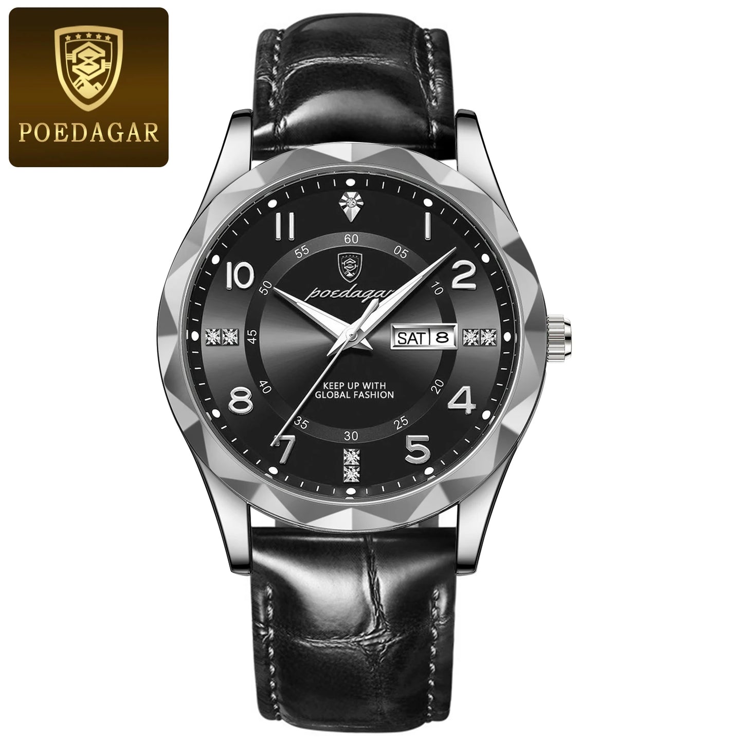 POEDAGAR Luxury High Quality Watches for Men Sport Quartz Leather Man Watch Waterproof Luminous Date Week Men's Watch Male Reloj - Badiee Stylez