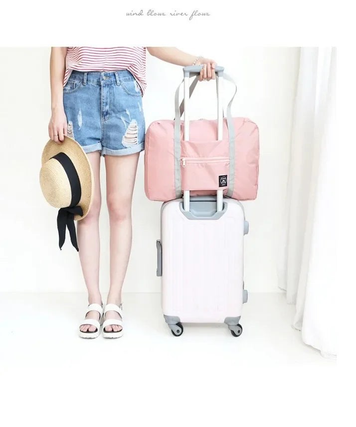 1-piece foldable travel bag, weekend travel bag, gym bag, suitable for airline carry on luggage bag, business travel storage bag
