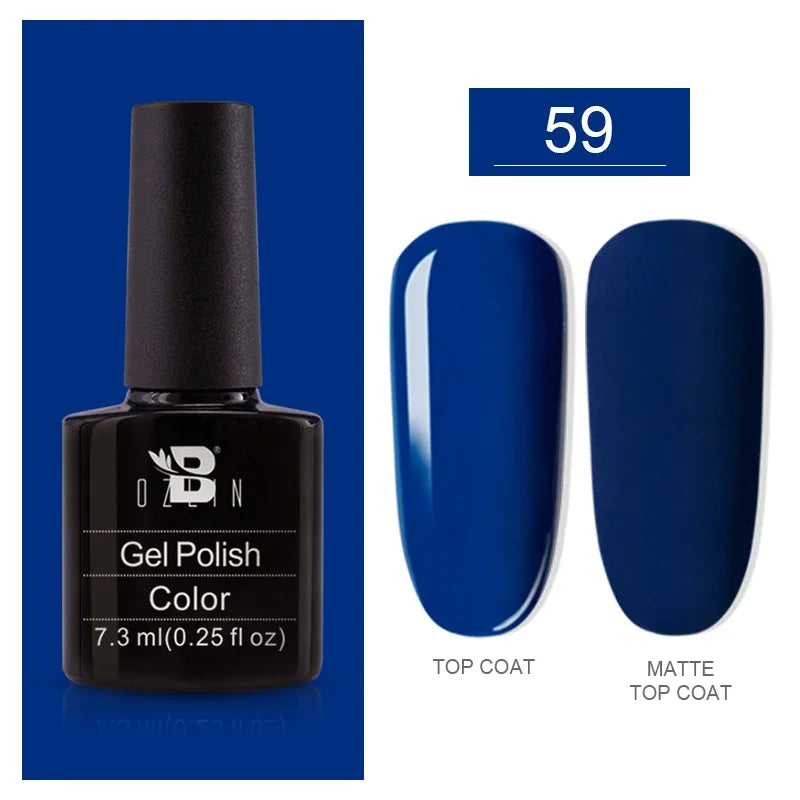 AWStorG15ml 2 IN 1 Crystal Top Coat Transparent Soak Off UV LED Nails Art Manicure Gel Nail Polish Varnishes Primer Function Gel 7.3ml color gel 59