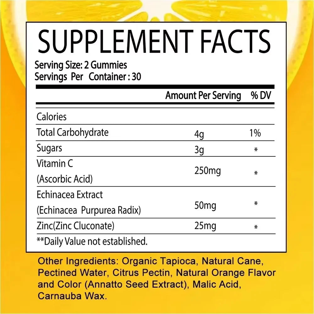 Organic Vitamin C supplement to support immune system and overall health, growth and development, zinc absorption