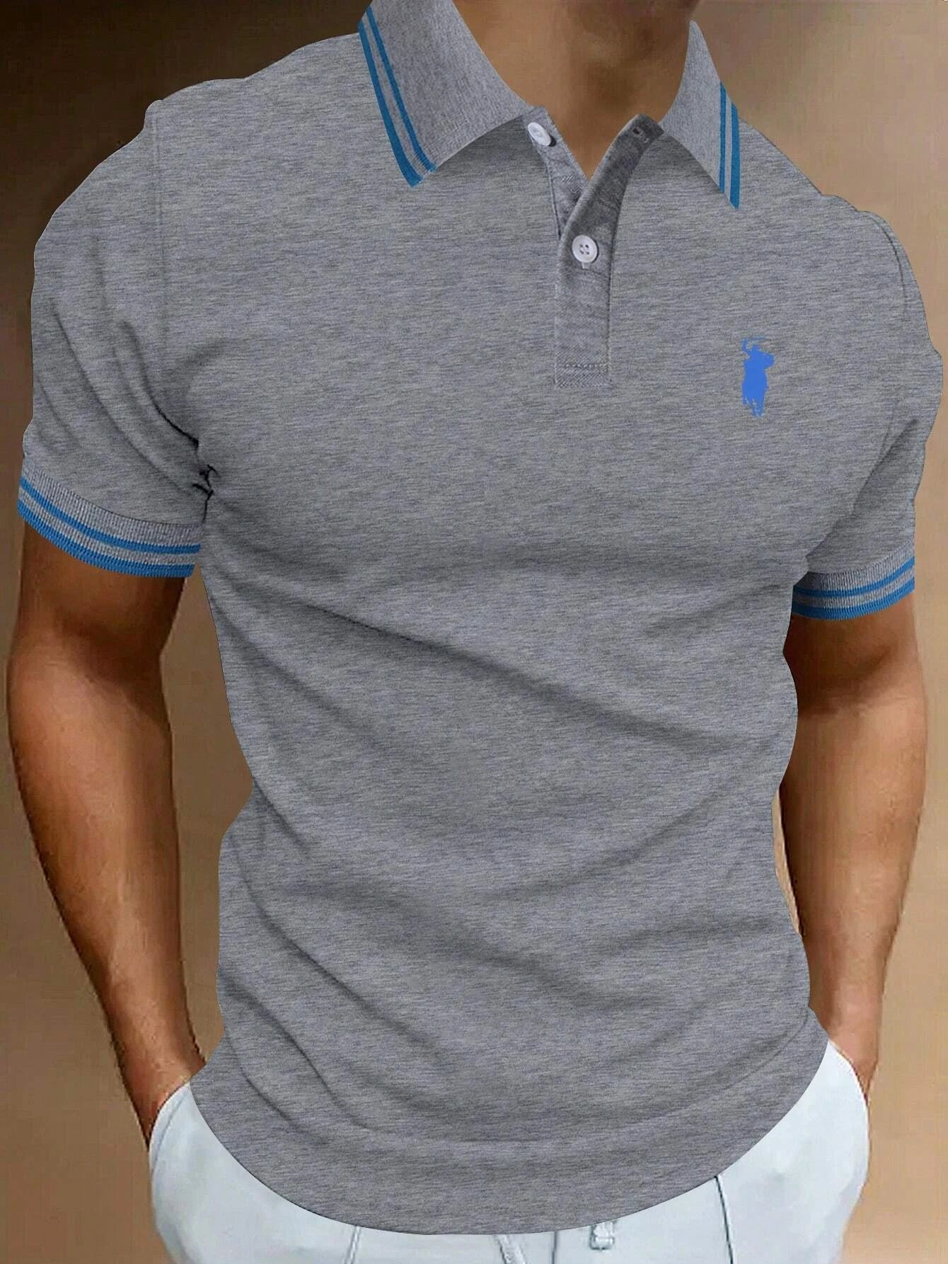 Men's Fashion Polo Shirt - Stylish Print, Lapel Button, Short Sleeve, Business Casual, Perfect for Golf and Everyday Wear