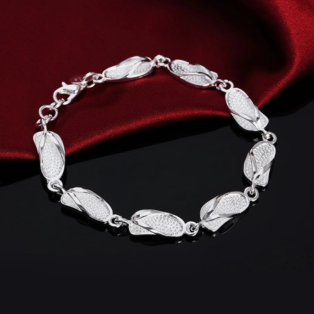 New High quality 925 Sterling Silver 4MM Women Men chain Male Twisted Rope Bracelets Fashion Silver Jewelry H155