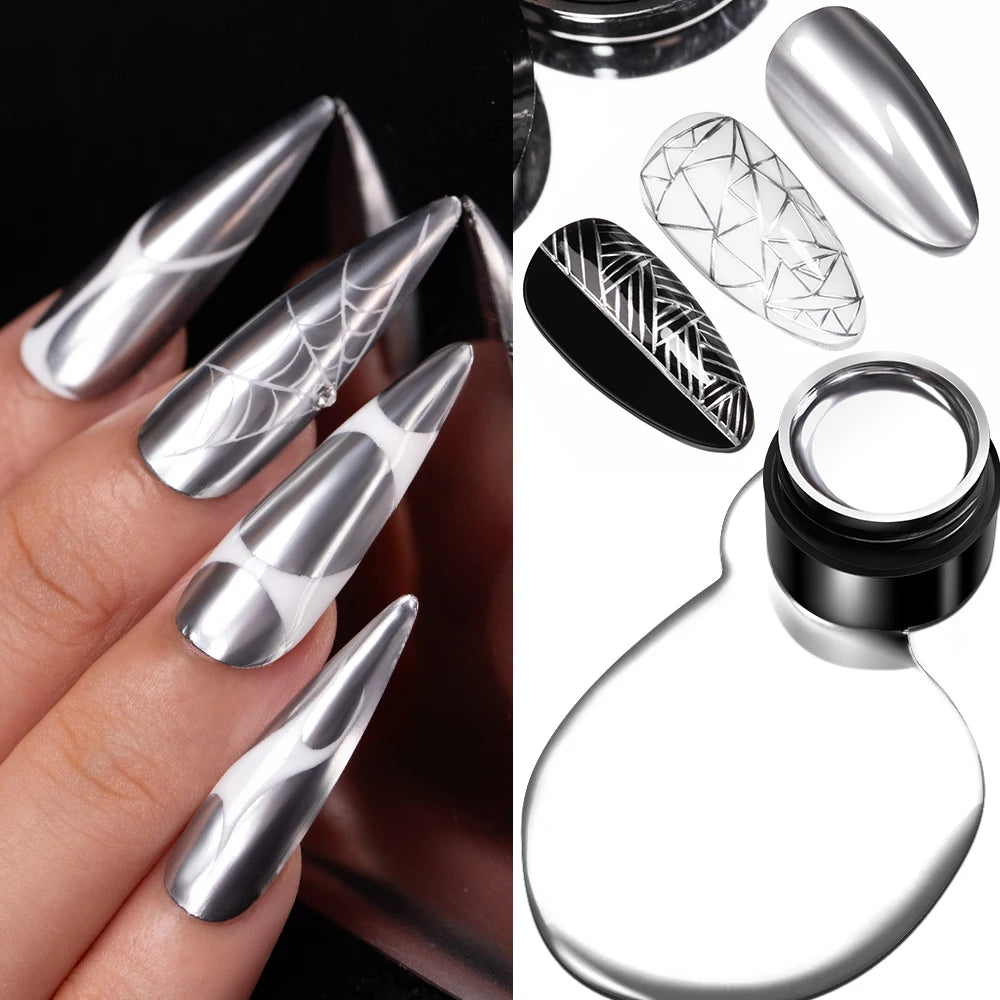 AWStorG15ml 2 IN 1 Crystal Top Coat Transparent Soak Off UV LED Nails Art Manicure Gel Nail Polish Varnishes Primer Function Gel Metal Painting