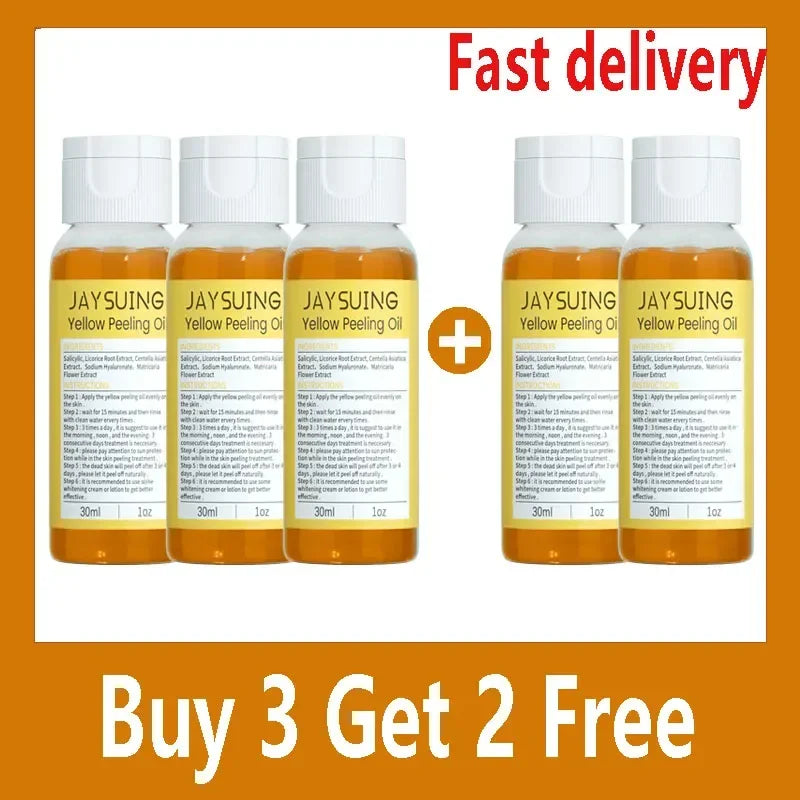Yellow Peeling Oil Body Cleansing Exfoliation For Tender Glowing Skin Finger Joint Whitening Moisturizing Care Beauty Products 5 pcs