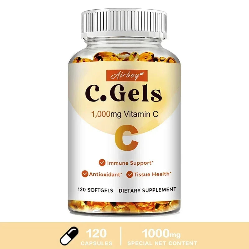 Vitamin C Softgels - Improve Immunity, Promote Nutrient Absorption, Anti-oxidation 120 Capsules