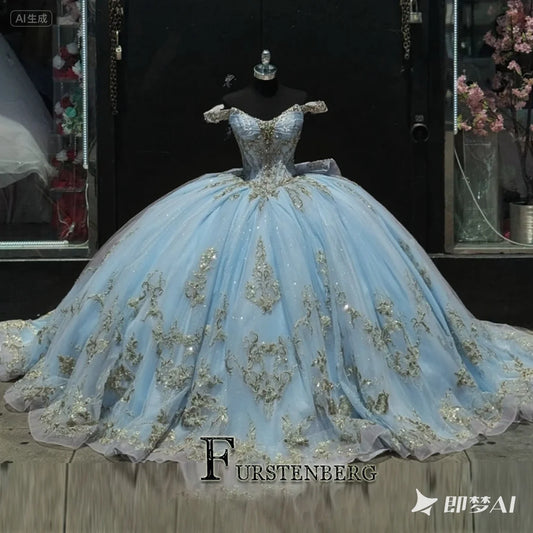 FURSTENBERG Baby Pink 15 Years Quinceneara Dress Bow Bead Cape Formal Party Dress 15 year old quinceanera dresses Customized Badiee Stylez