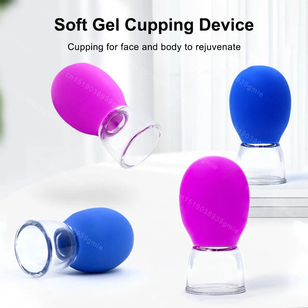 Silicone Face Massager Vacuum Eye Skin Face Lifting Facial Cups Anti Cellulite Jar Anti-Wrinkle Cupping Therapy Beauty Tool