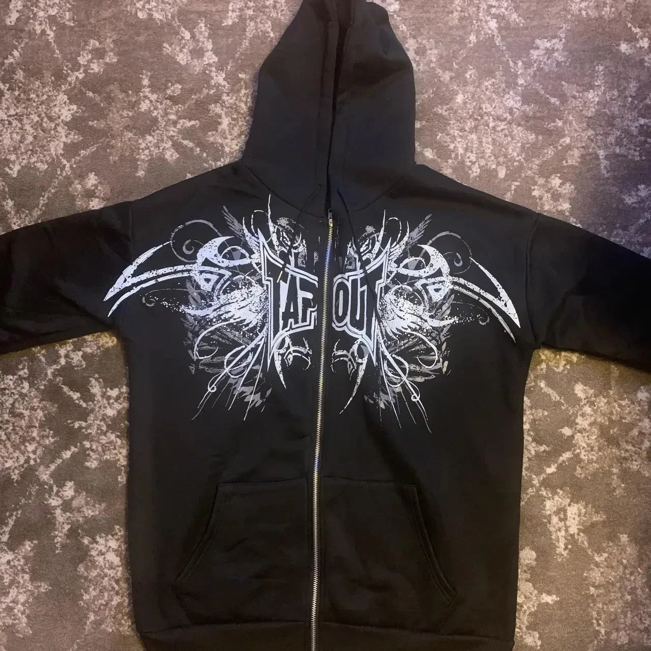 Hoodie Y2K Sweatshirt Hip Hop Letter Vintage Skull Print Oversized Hoodie Jacket Clothes