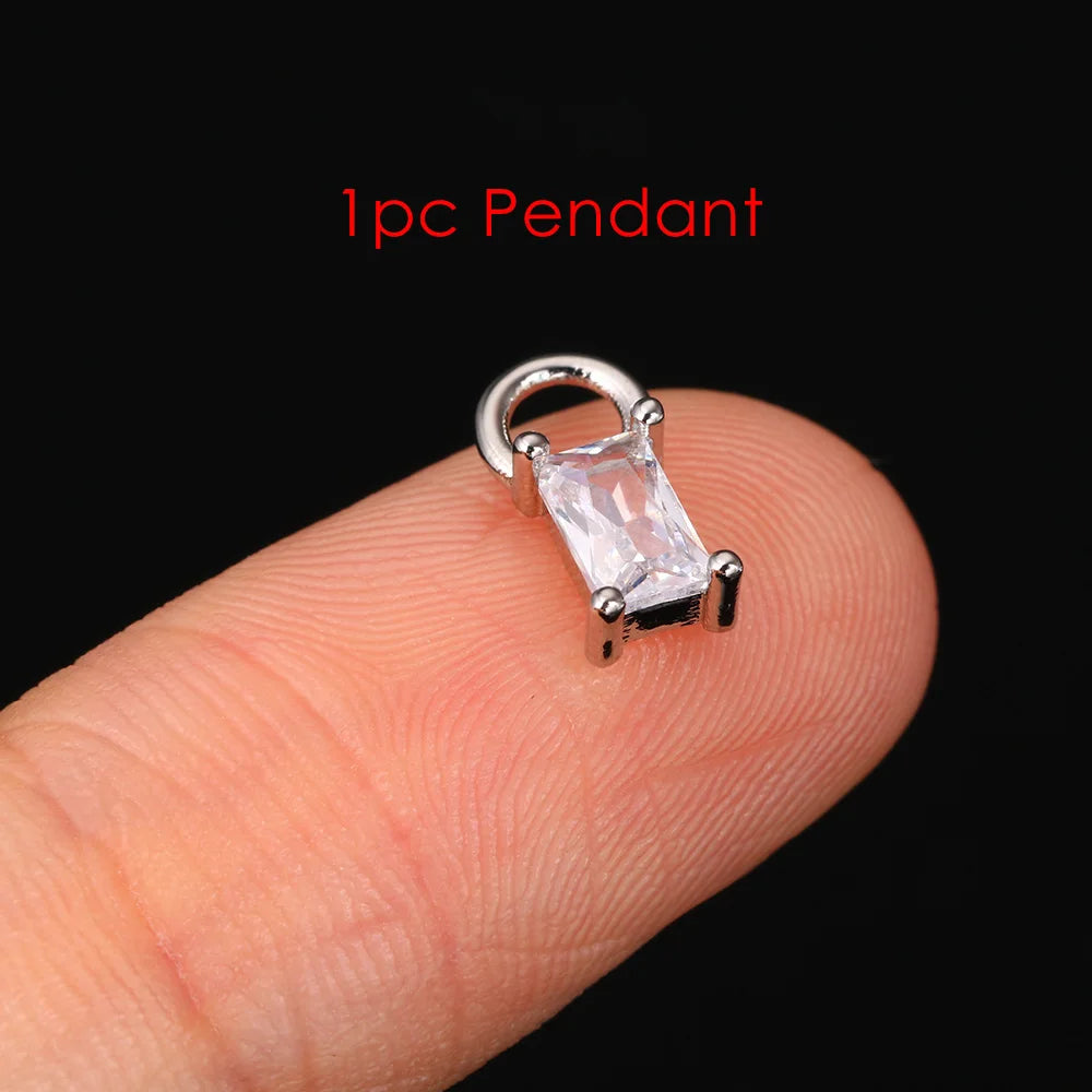 1PC Little Star Moon Snake Crystal Charms Pendant Helix Daith Earrings for Women Hanging Matching Piercing Lobe Tragus Jewelry CC166-1