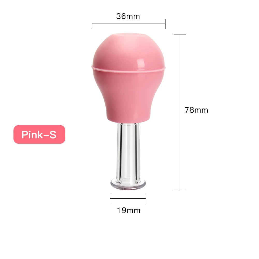 Facial Massage Cups Vacuum Cupping Skin Lifting Anti Cellulite Massager for Face Pvc Body Cups Skin Scraping Massage Jar Pink-S