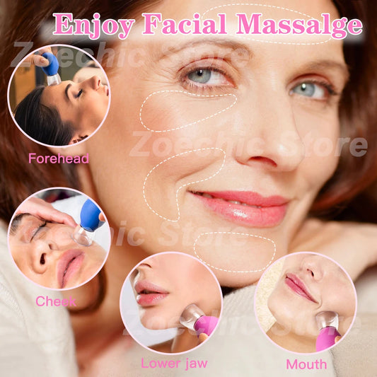 Facial Cupping Machine Silicone Face Massager Lifting Facial Shaping Vacuum Glass Jar Anti-Wrinkle Cupping Therapy Beauty Tool