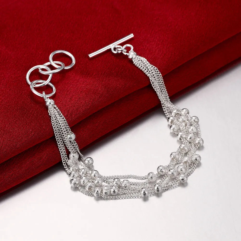 New High quality 925 Sterling Silver 4MM Women Men chain Male Twisted Rope Bracelets Fashion Silver Jewelry H030