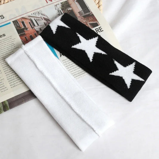 Men Women Elastic Sweatband Sport Hairbands Pentagram Head Band Yoga Headbands Headwear Headwrap Sport Workout Hair Accessories