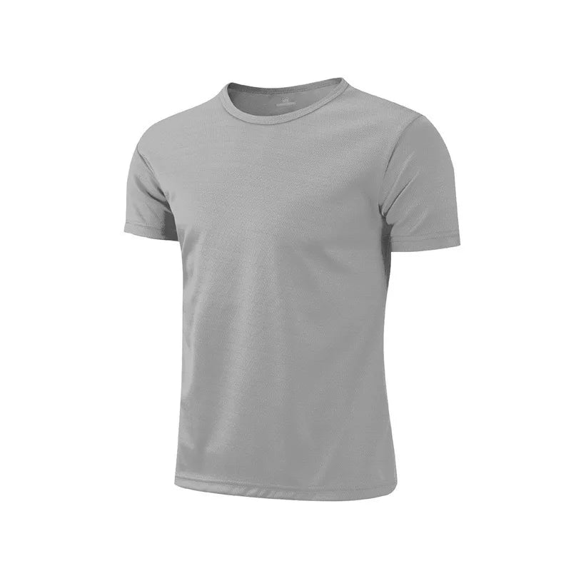 1pcs Men T-Shirts Running Shirt Boys Soccer Shirts Men's Jersey Sportswear Mens Jogging Quick Dry Compression Fitness Top clothe Grey Pack of 1