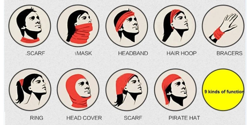 2101Unisex Climbing Hiking Scarf Sport Headwear Bandanas Motorcycle Turban Hand Band Magic Scarves Outdoor Cycling Headband Mask