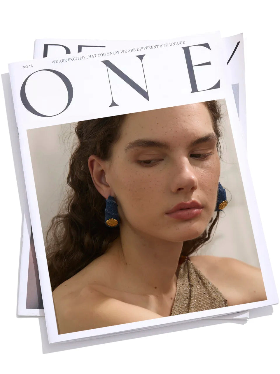 Yhpup Creative Blue Denim Flower C Shape Hoop Earrings Women Stainless Steel Popular Jewelry Autumn & Winter New 2025 Wholesale