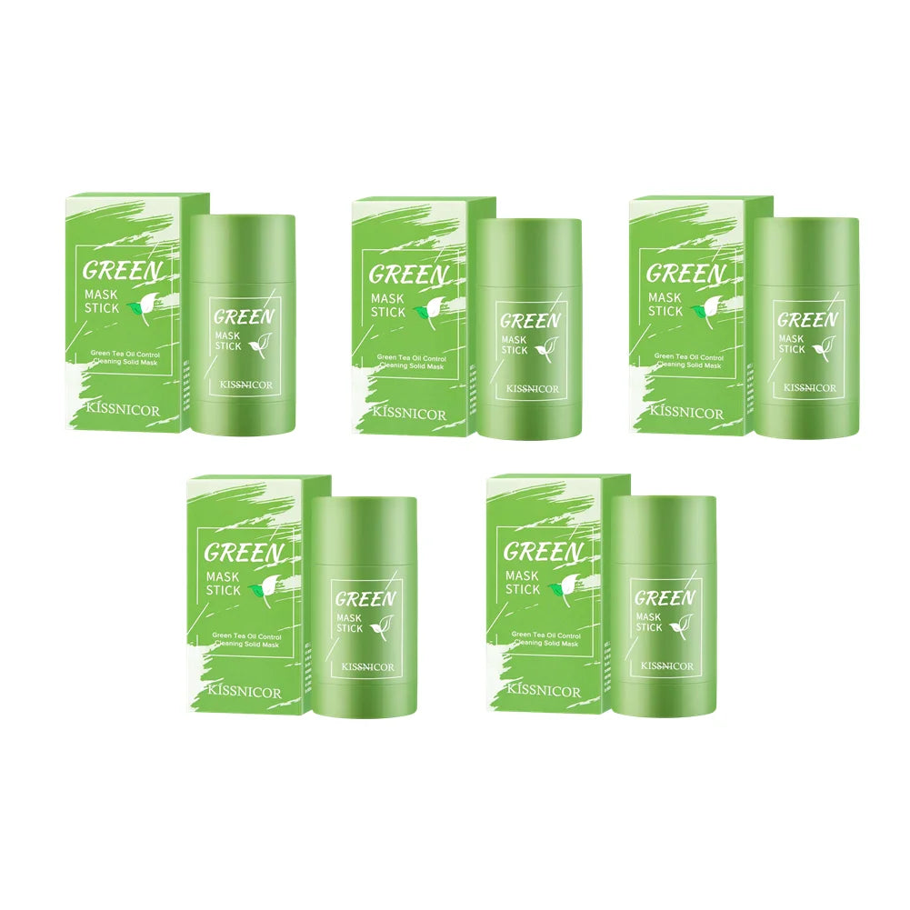 Face Clean Mask Green Tea Cleansing Stick Mask Shrink Pores Deep Blackhead Remover Facial Cleansing Moisturizing Mask Skin Care 5PCS Option 1 Milk