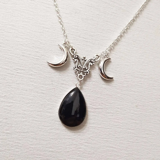 Gothic Vampire Drop Necklace For Women Girls Pagan Witch Jewelry Accessories Gift Vintage Moon Butterfly Blood Drop Demon Choker