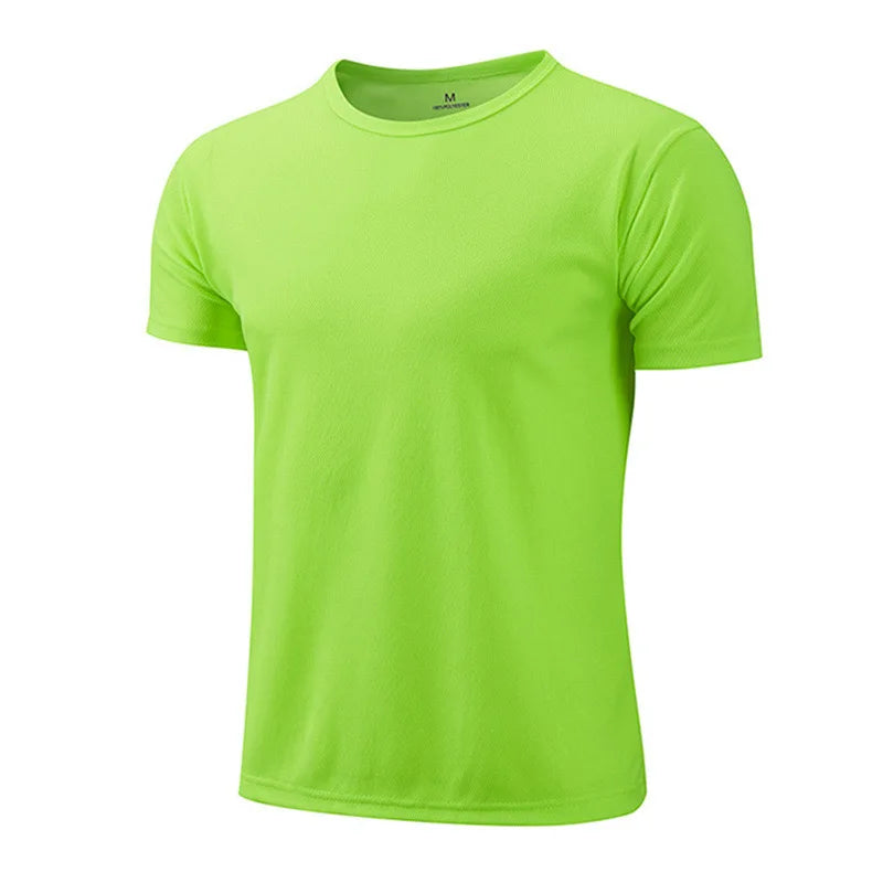 1pcs Men T-Shirts Running Shirt Boys Soccer Shirts Men's Jersey Sportswear Mens Jogging Quick Dry Compression Fitness Top clothe Green Pack of 1