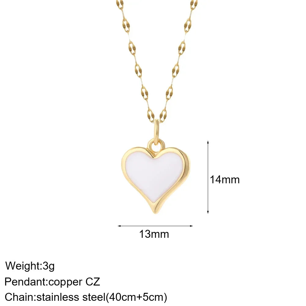 Heart Evil Blue Eye Sun Necklace for Women Cute Dog Bee Elephant Gold Color Pendant Woman's Collars Long Stainless Steel Chains NK008G2AC210032G5