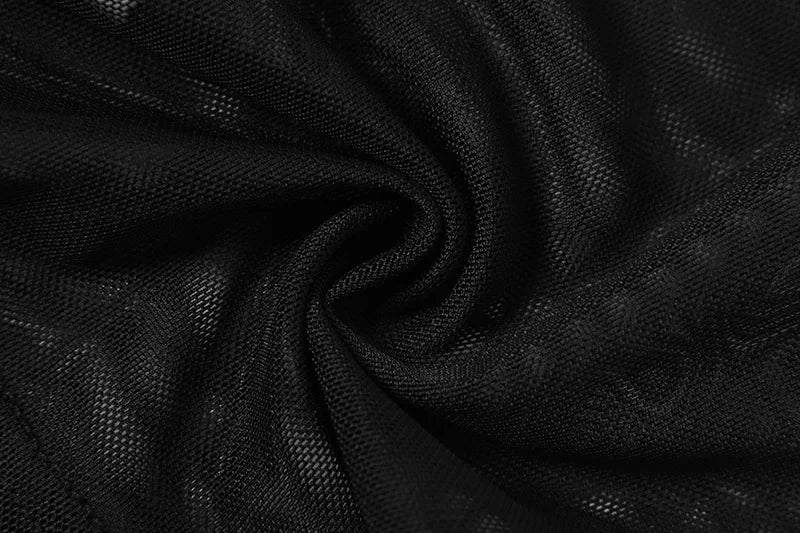 Fashion Round Neck Sleeveless Y2k Top Sexy Net Yarn Slightly Sheer Women Clothing High Stretch Embroidery Streetwear Crop Top