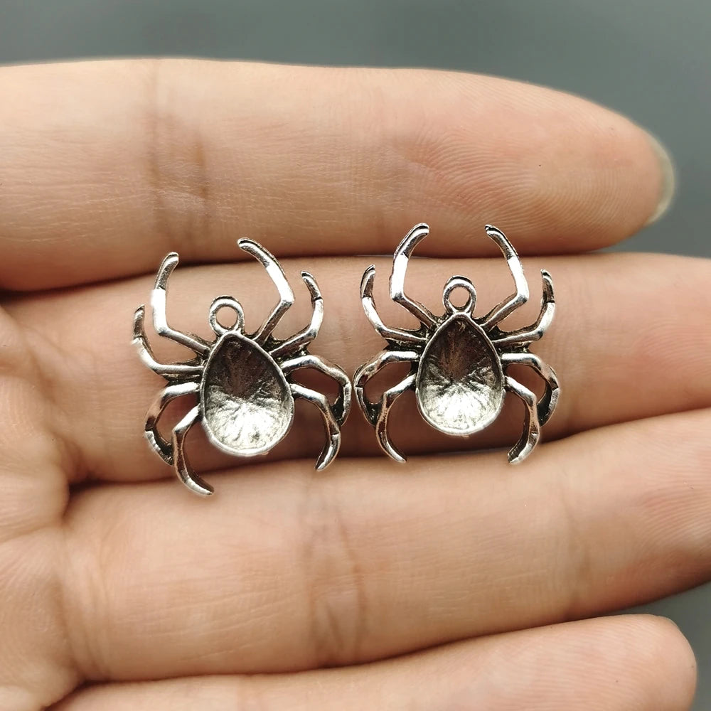 10pcs Blood Red Spider Pendant Gothic Tarantula Pendant, Wiccan, Witchy, Creepy Cute, Halloween,Handcrafted Jewelry Accessories hj-297-5-wu-10p