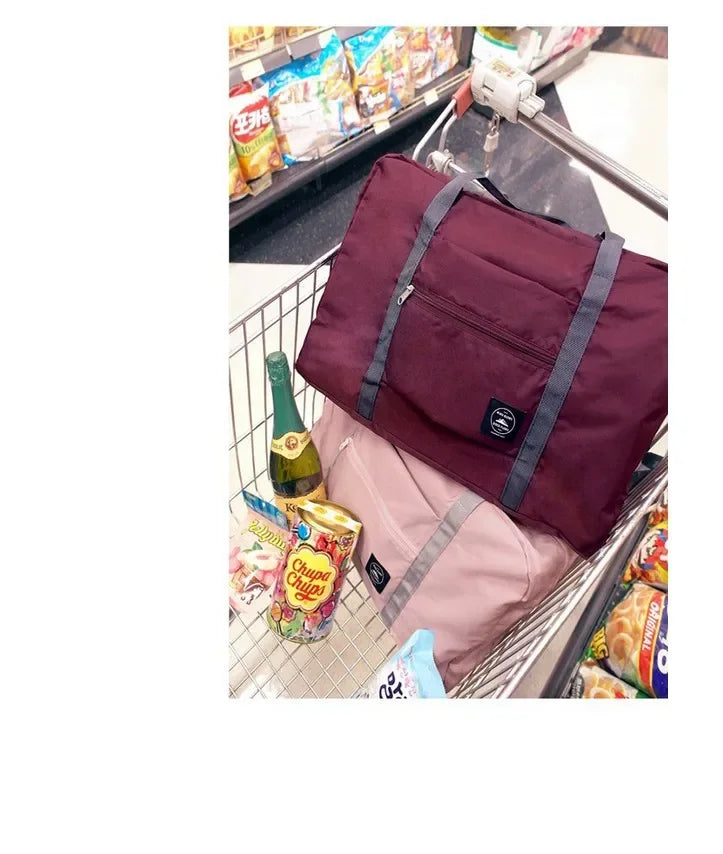 1-piece foldable travel bag, weekend travel bag, gym bag, suitable for airline carry on luggage bag, business travel storage bag