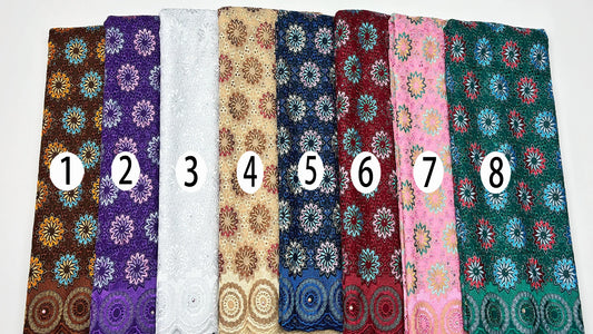 Original Austria Pure Cotton Lace Fabric 2024 High Quality Swiss Voile Embroidery Stones Lace Fabric For Women Celebration Dress