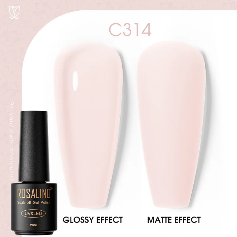 ROSALIND Hot-sale Bottle Gel Nail Polish Vernis Semi Permanent Primer Top Coat Bright Classic For Nail Art Design LED/UV Lamp C314