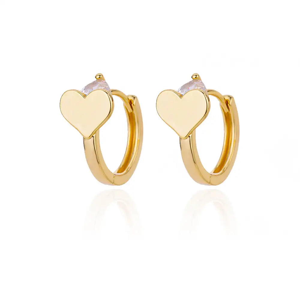 Hollow Heart Earrings for Women Stainless Steel Dangle Drop Earrings 2024 Trend Cubic Zirconia Wedding Couple Ear Jewelry aretes E3127G-5