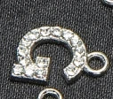 10pcs /26pcs pieces silver English letters drill metal pendant DIY fashion necklace bag pendant earrings material 10pcs G