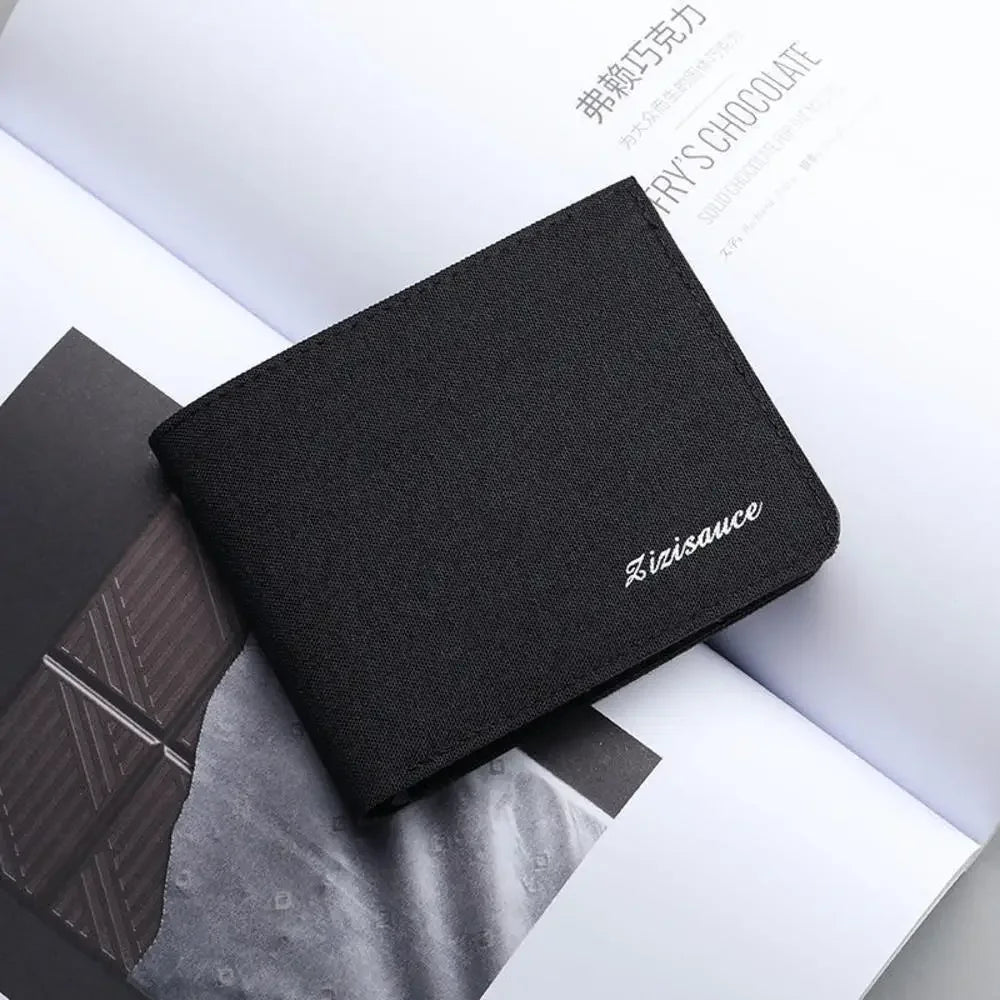 New Style Mini Thin Men Wallet Card Holder Men'S Purse Coin Pouch Id Card Holder Short Canvas Card Holder Wallet B