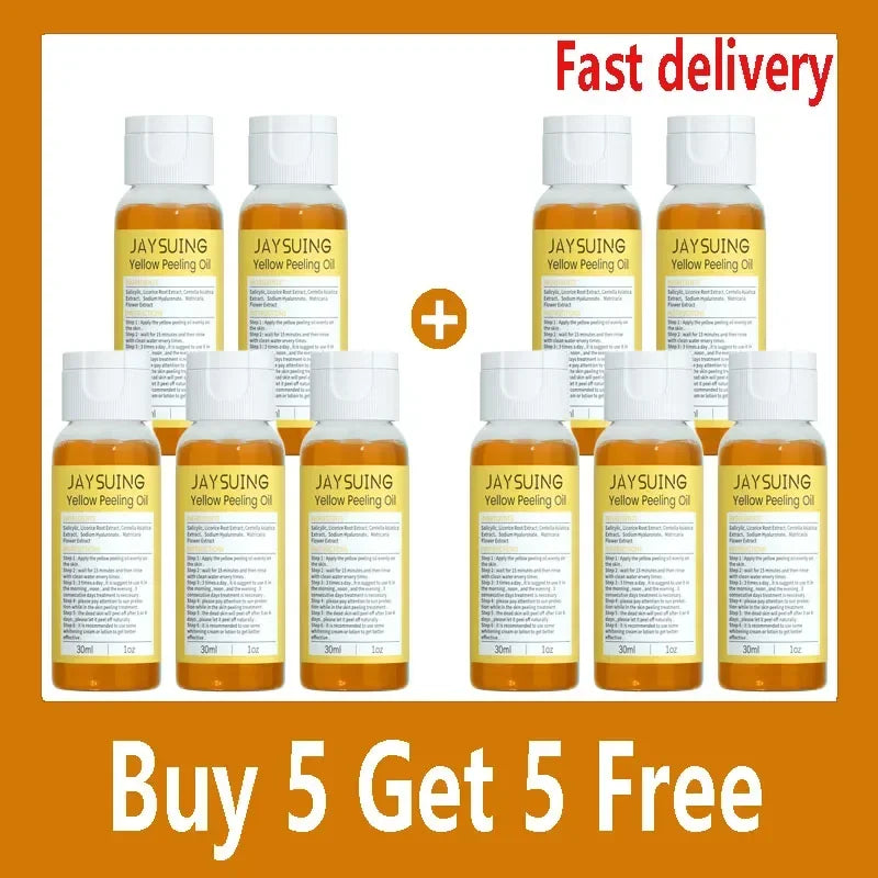 Yellow Peeling Oil Body Cleansing Exfoliation For Tender Glowing Skin Finger Joint Whitening Moisturizing Care Beauty Products 10 pcs