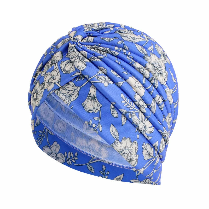 New Women Print Flower Knot Cancer Ruffle Chemo Hat Beanie scarf Turban Head Wrap Knitted Cap Hair Loss Accessories