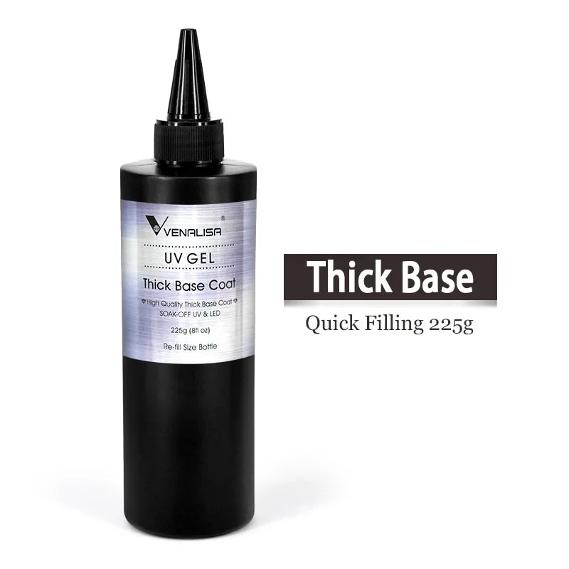 Venalisa Long Wear Tempered Top Coat Reinforce Gel Refill Package Soak Off UVLED Nail Gel Polish Big Volume 225g/30ml Base Gel 838s2 thickbase 225g