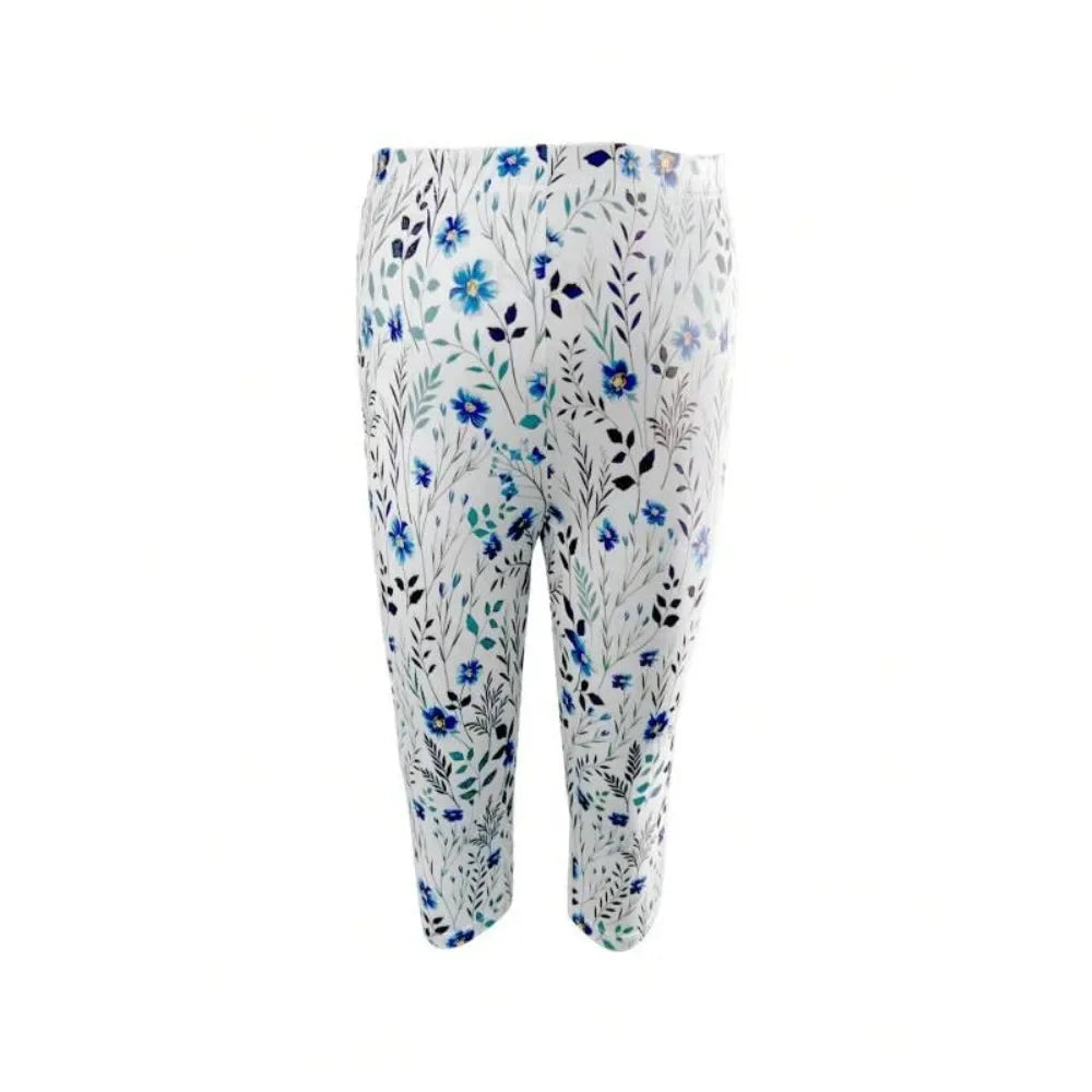 Plus Size Fashion Printed For Women Cropped Leggings Women's Tight Pants Seven-point Leggings