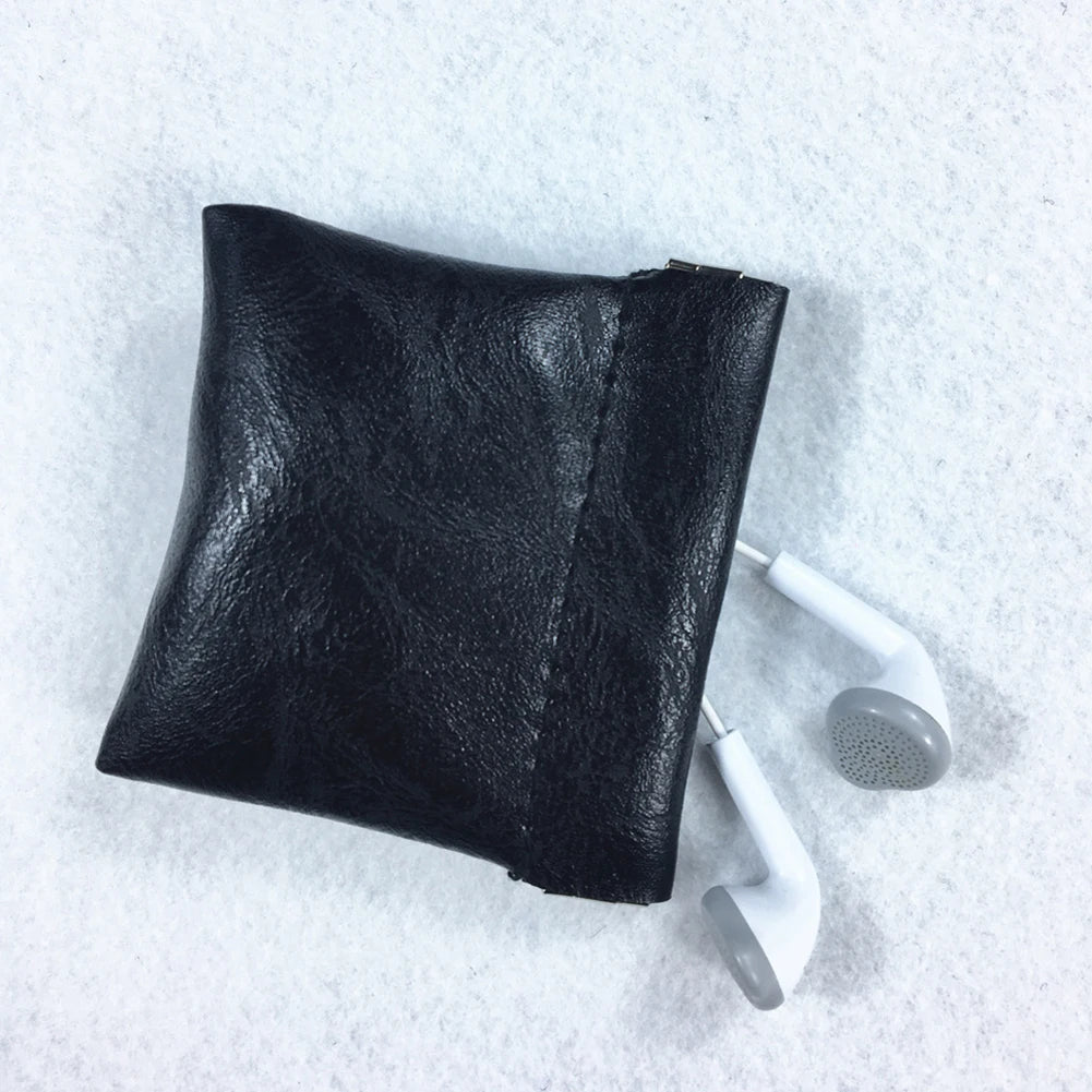 Pu Leather Coin Purse Women Men Small Mini Short Wallet Bag Money Change Key Earbuds Travel Credit Card Holder for Kids Girl