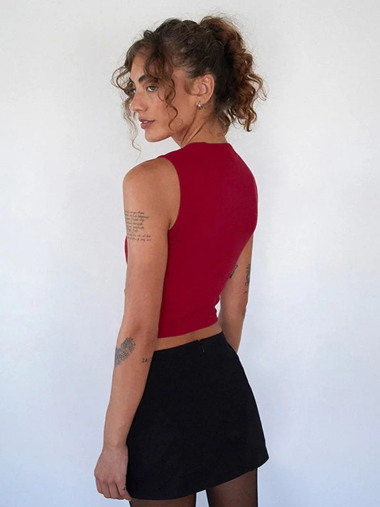 Y2K Women'S Bow Tie-Up Tank Tops Wide Shoulder Straps Bandage Camisole Sexy Low Cut Crop Tops Female Vest Tops