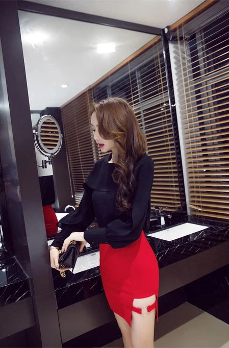Versatile Irregular Plus Size Bodycon Skirts Sexy Hollow Out Bandage Skirt Harajuku Mini Skirt Summer High Waist Pencil Skirts