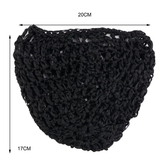 New Women's Mesh Hair Net Black Wig Caps handmade Crochet Cap Adjustable Strap Hair Net for Sleeping Turban Hat Chemo Hats