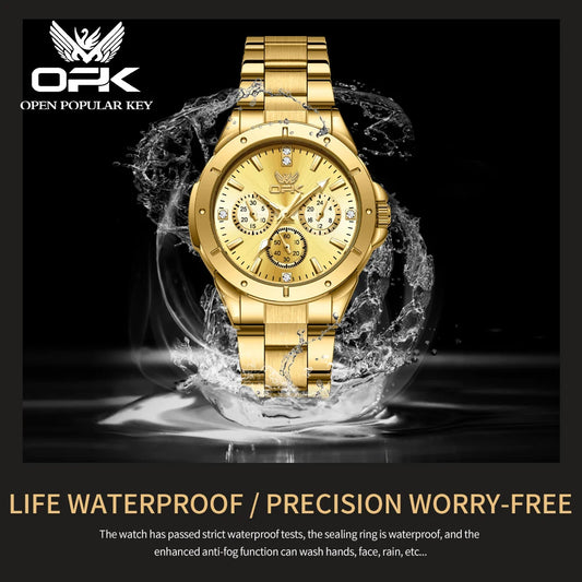 OPK 6001 Women's Watches Original Quartz Watch Waterproof Multifunctional Chronograph Ladies Watches Girls Gifts Reloj Mujer