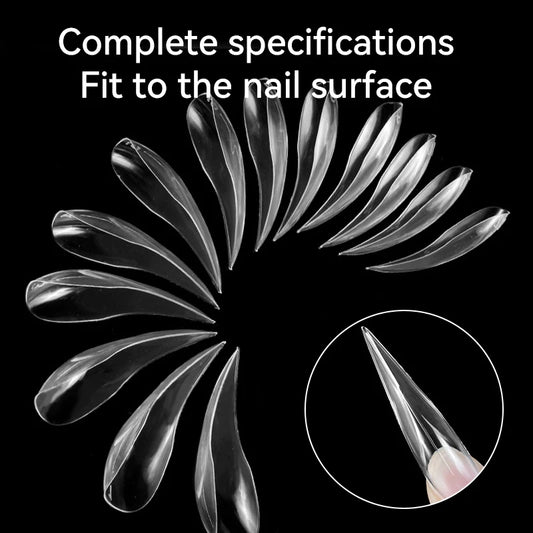 140Pcs 3D False Nails Press On Nails Extenison Tips Bendable Dual Form Full Cover DIY Nail Art Manicure Decoration Fake Nail Tip